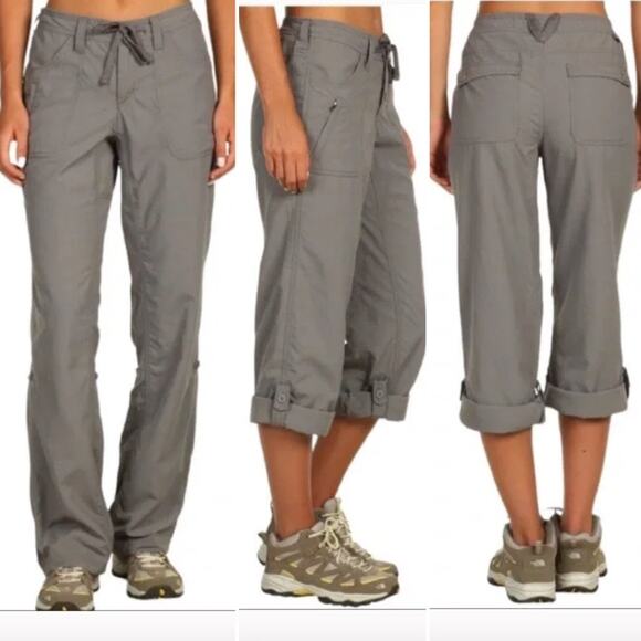 The North Face Size 8 Horizon Tempest Pants Nylon Ripstop Roll Up Gray - Picture 2 of 12